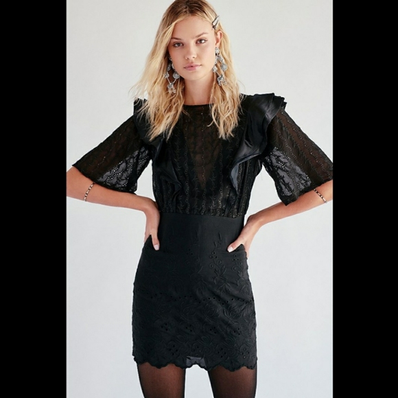 Free People Dresses & Skirts - New! Free People Mackenzie Black Mini Dress Sz 10